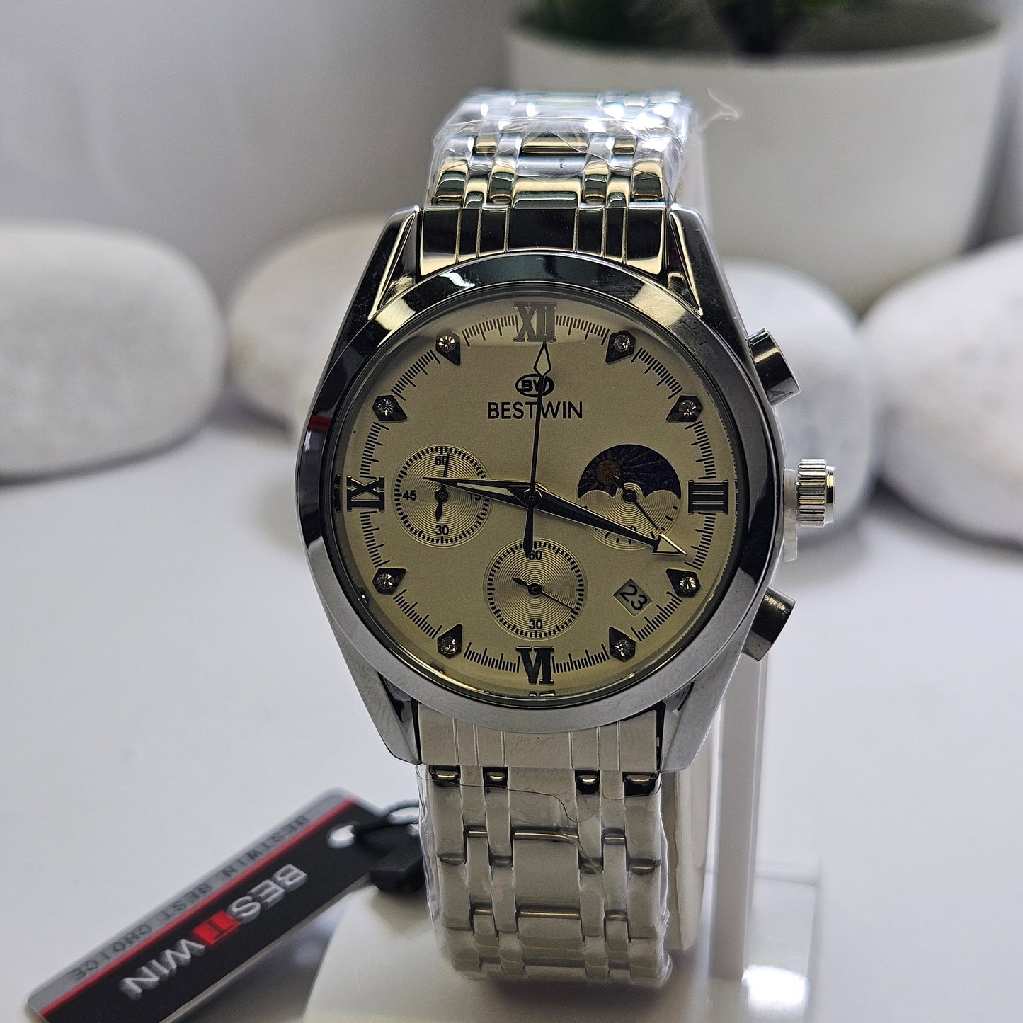 Bestwin Branded Silver Chronograph Watch
