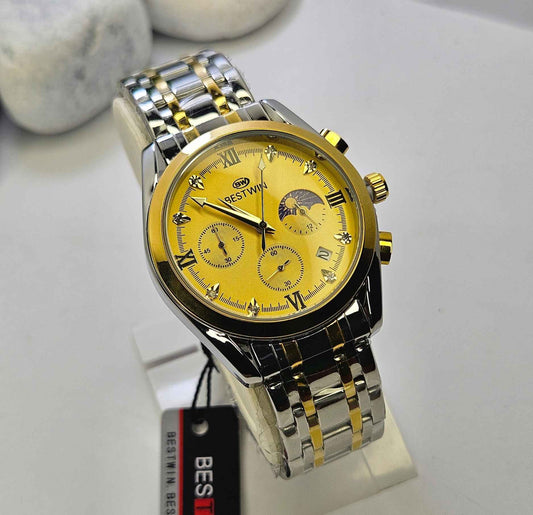 Bestwin Branded Gold Chronograph Watch