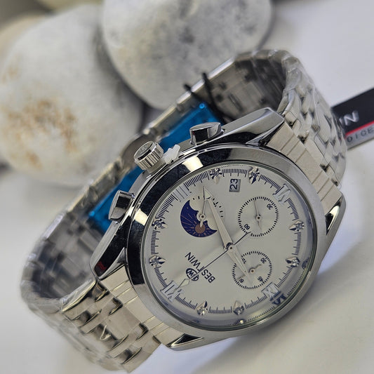 Bestwin Branded Silver Chronograph Watch