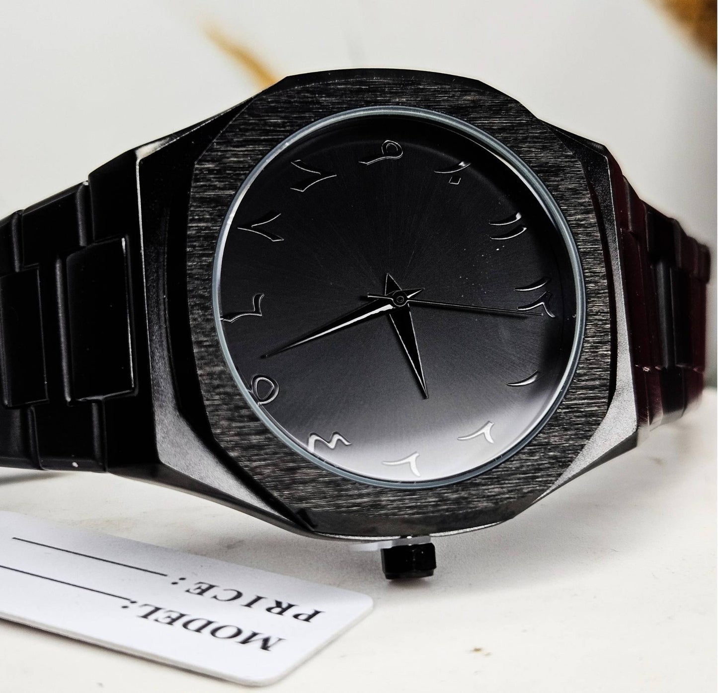 Black Arabic Aura Watch (Masterpiece) – Stainless Steel Edition