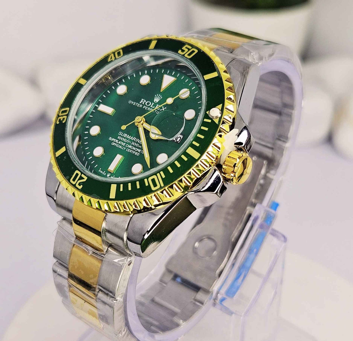 Rolex Submariner Dual Tone Green Dial Stainless Steel Luxury Edition