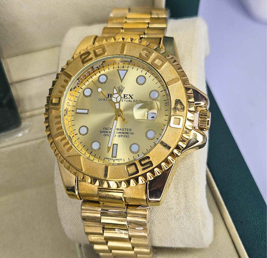 Rolex Yacht-Master Yellow Gold Champagne Dial 168628 Luxury Edition