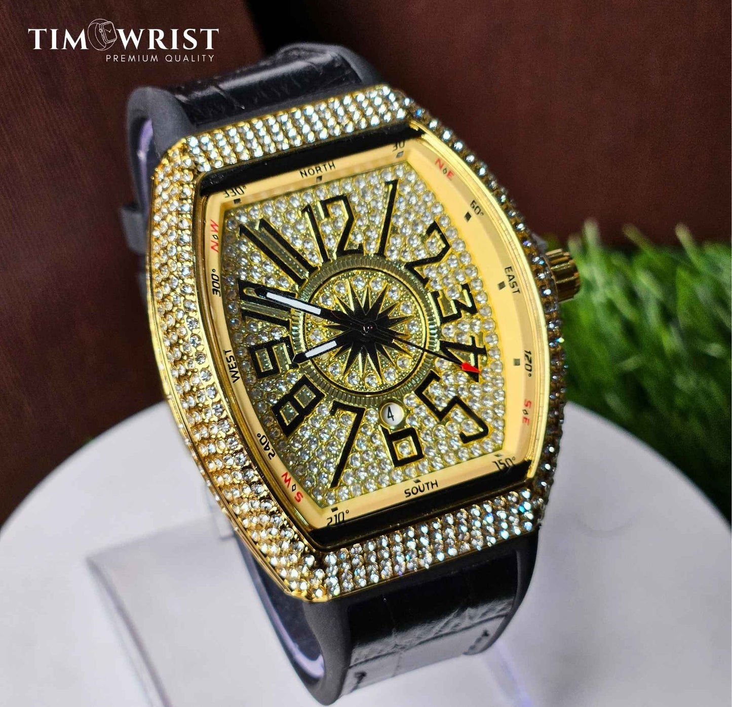 Franck Muller Iced tone (Masterpiece)- Inspired Square Diamond Watch Luxury Edition