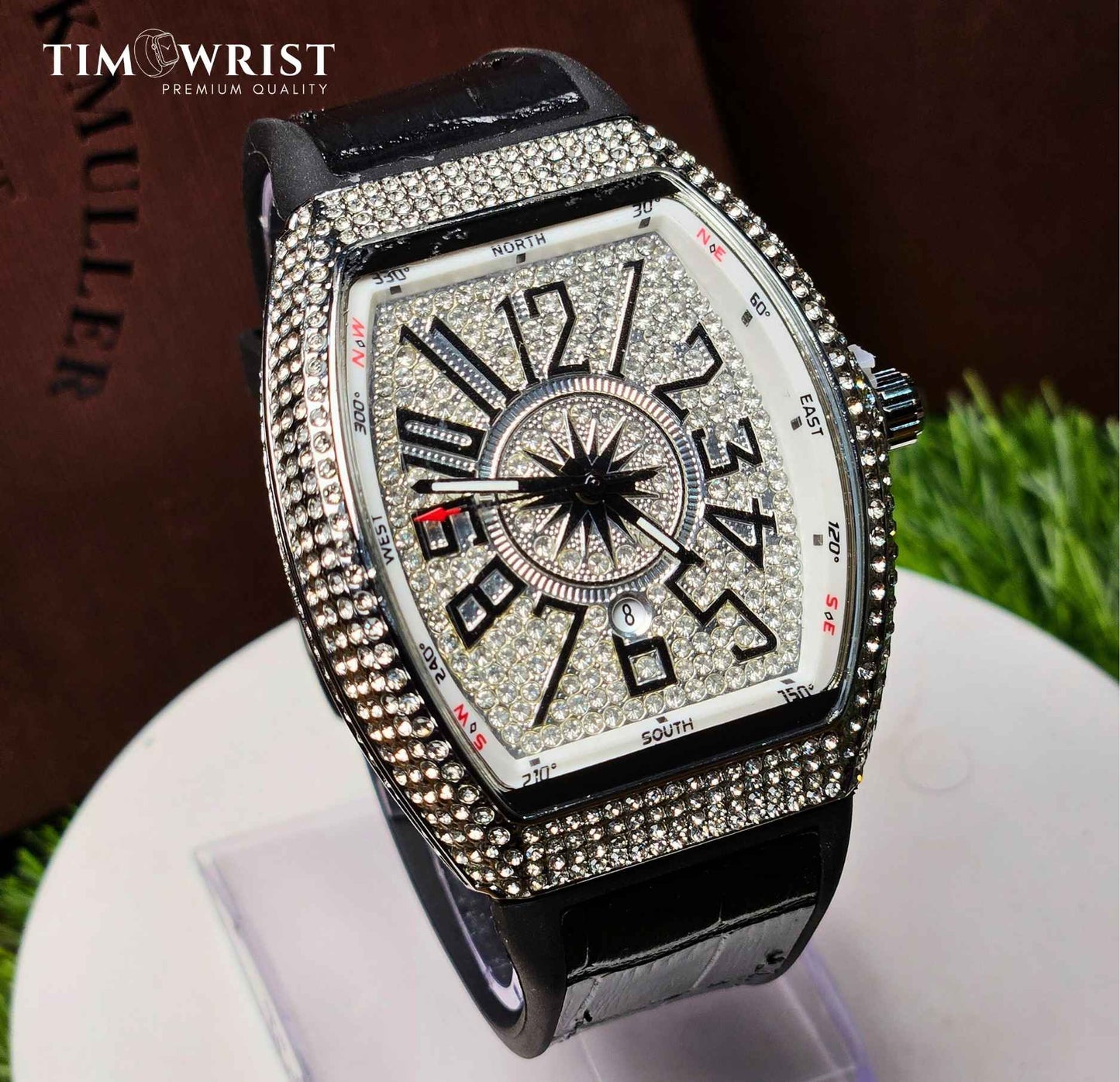 Franck Muller Iced tone (Masterpiece)- Inspired Square Diamond Watch Luxury Edition