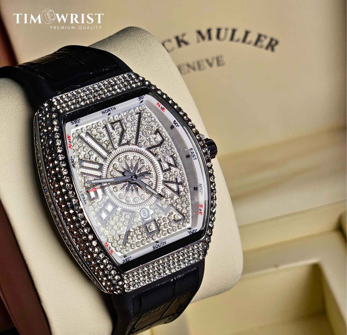 Franck Muller Iced tone (Masterpiece)- Inspired Square Diamond Watch Luxury Edition