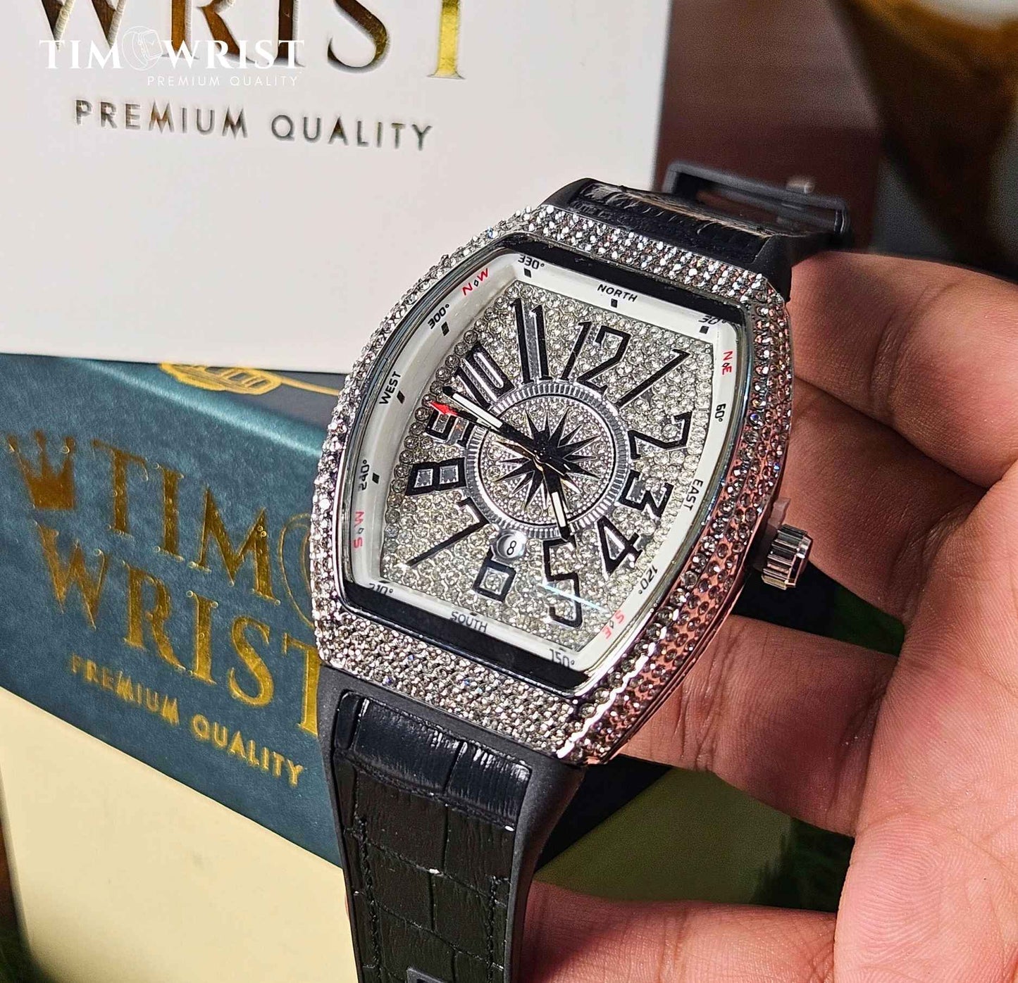 Franck Muller Iced tone (Masterpiece)- Inspired Square Diamond Watch Luxury Edition