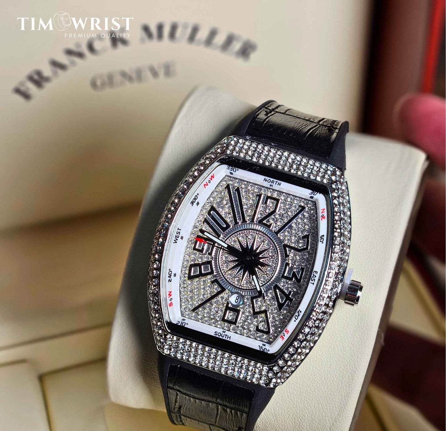Franck Muller Iced tone (Masterpiece)- Inspired Square Diamond Watch Luxury Edition