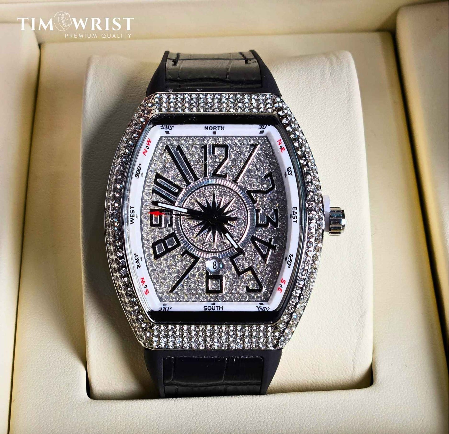 Franck Muller Iced tone (Masterpiece)- Inspired Square Diamond Watch Luxury Edition